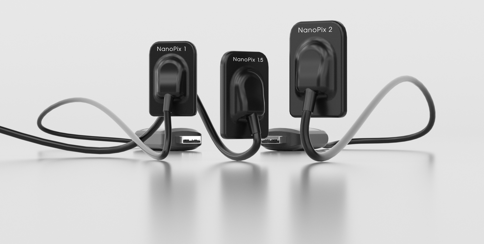 NanoPix sensors in sizes 1, 1.5, and 2